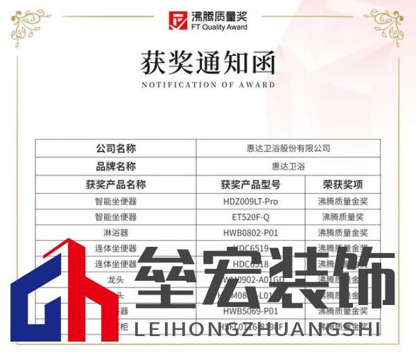 2024沸騰質(zhì)量獎(jiǎng)9項(xiàng)大獎(jiǎng)，惠達(dá)衛(wèi)浴品質(zhì)實(shí)力的最佳注腳！